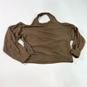 Lanston Long Sleeve Top Women's Medium Brown Halter Neck Brown Pullover New